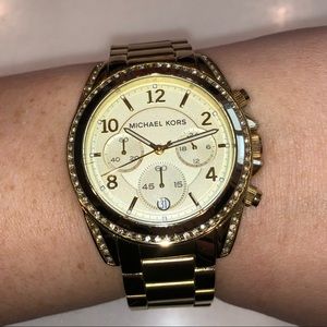 Michael Kors gold watch with rhinestones